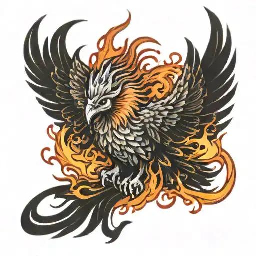 Phoenix Rising From Flames