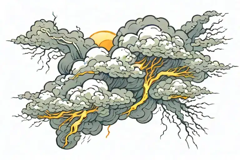 Storm Cloud With Lightning Bolt