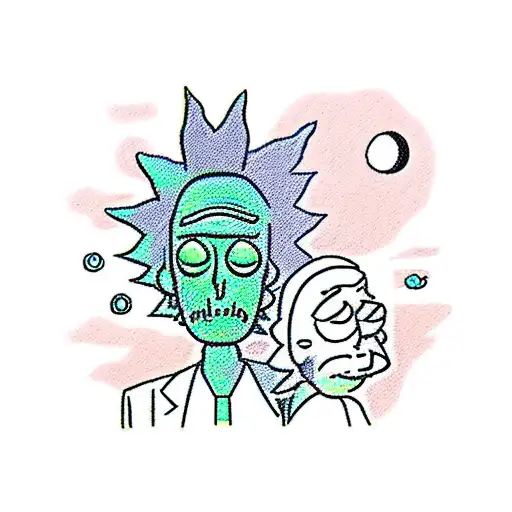 Rick And Morty In The Moon Relax