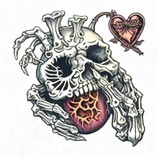 Skeleton Hands Ripping Heart