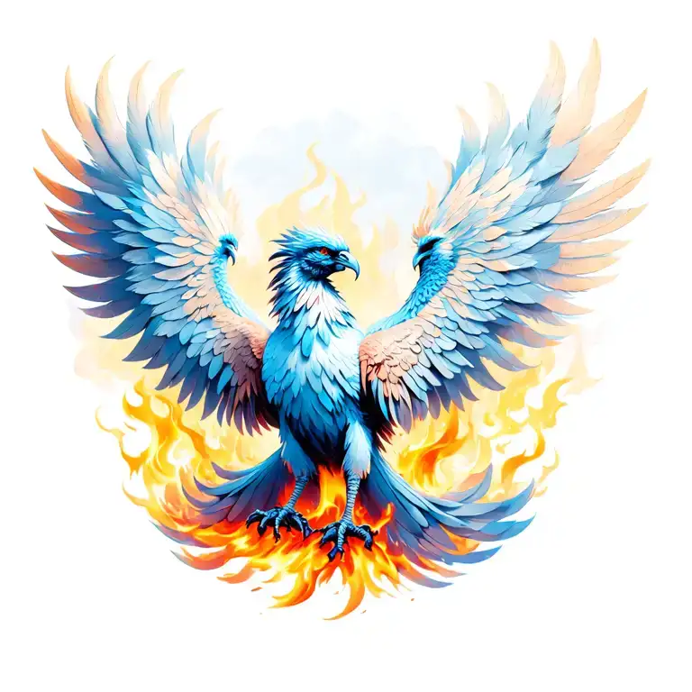 Beautiful Feathered Phoenix Rising From The Ashes Symbolizing Rebirth