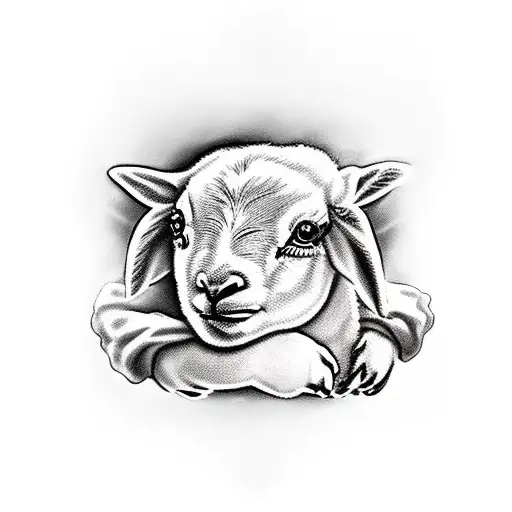 Woman Holding A Baby Lamb