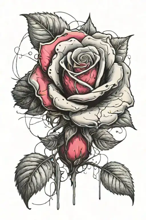 Rose Coming Out Of Concrete