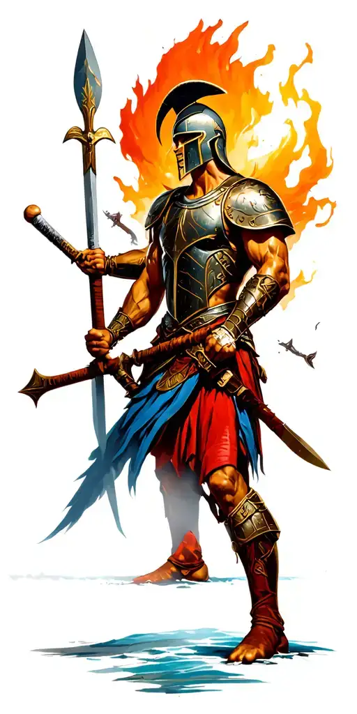 Spartan War Scene Depicted