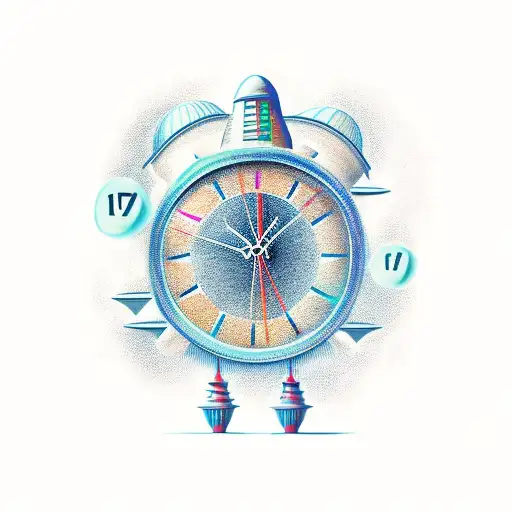 Clock With A Spaceship Above It