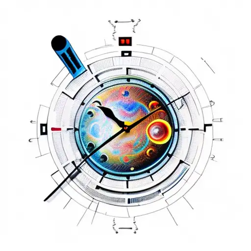 Clock With A Spaceship Above It