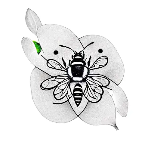 Four Leaf Clover With A Bee On A Leaf