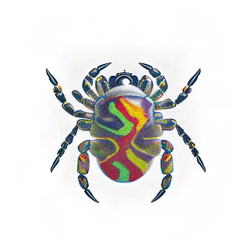 Royal Black Scorpion Sits On A Crown Entwined With A Treshpolka