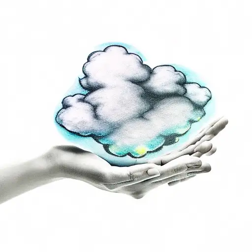 Hand Holding A Cloud