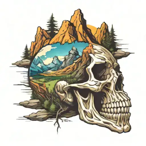 Colorado Mountain Landscape In The Shape Of A Skull