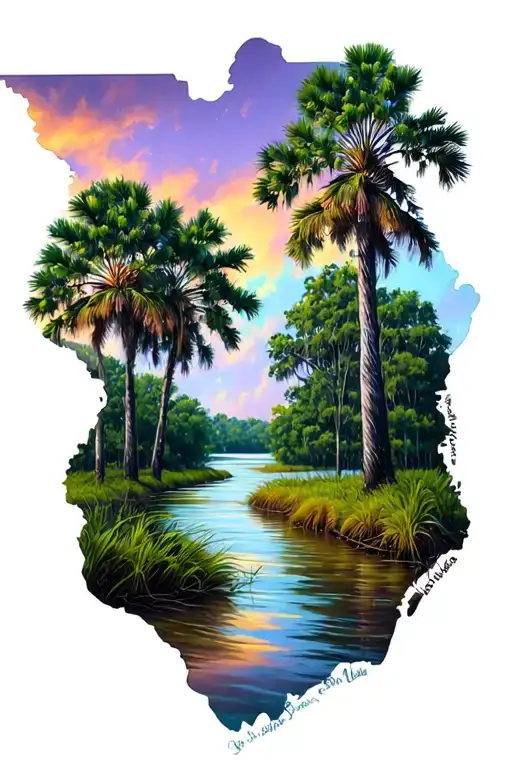 Realistic Design Of South Carolina Low Country Landscape