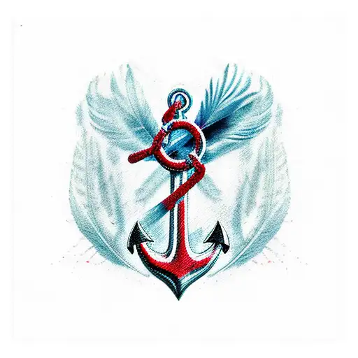 Anchor With Cardinal Feather
