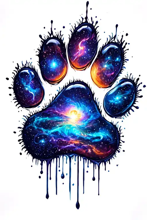 Galaxy Paw Print Inside
