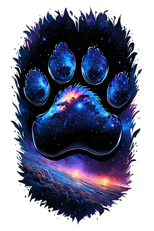 Galaxy Dog Paw Print Inside