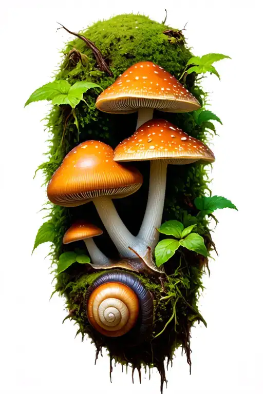 Forest Scene Snails Decay Mushrooms Moss Growth
