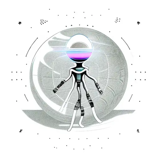 An Alien Figure Holding A Basketball And Surrounded By A Vortex Of Energy
