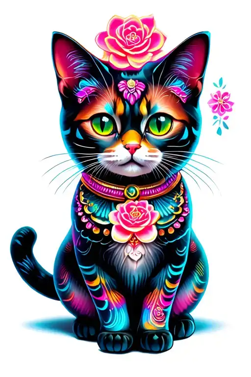 Neon Lucky Cat