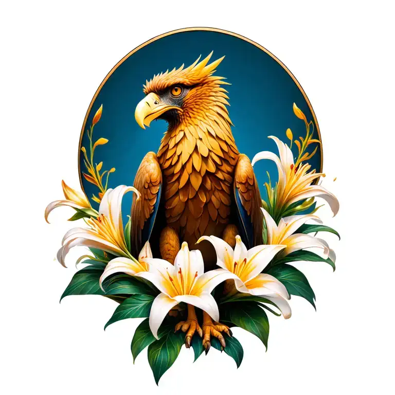 Griffin Surrounded By Lillys