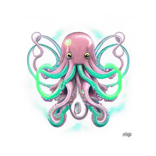 Human Octopus Lady With Neon Tentacles