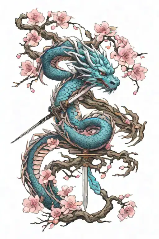 Dragon Katana Sakura Tree