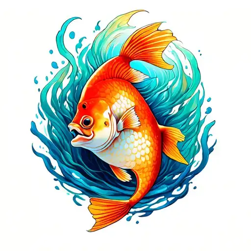 Pisces Patcehs Tattoo 3 Inches