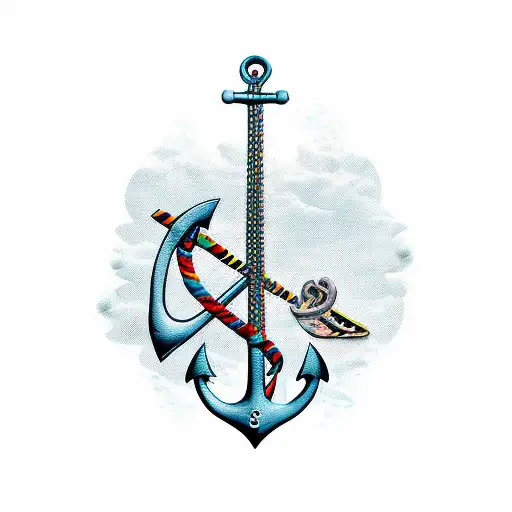 Anchor In The Shape Of A Bass Guitar