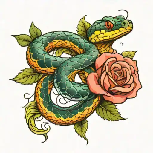 Snake And Roses