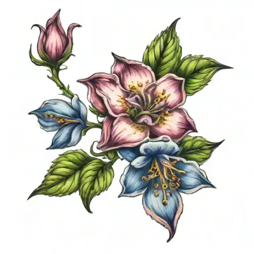 May And August Birth Flower Intertwined