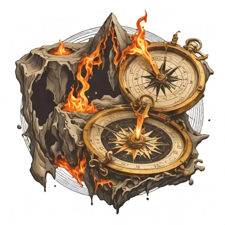 Compass Melting In Magma Body