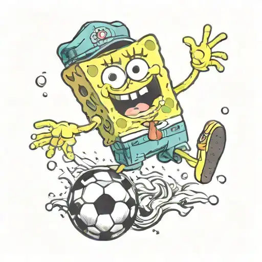 Sponge Bob Playing Soccer