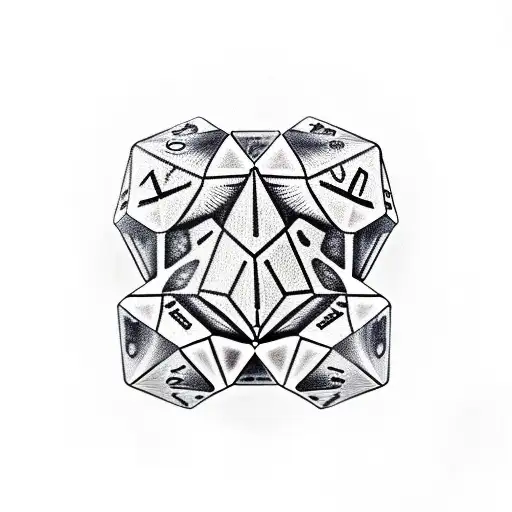 Skull With 20-Sided Dice