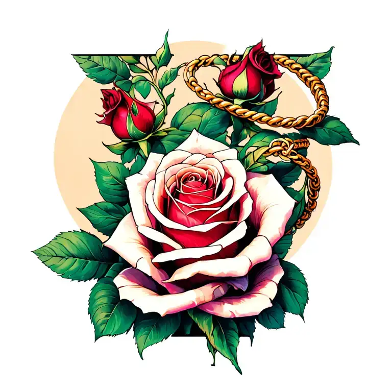 Rose Intertwined With Bracelet