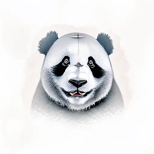 A Panda With A Rose In Its Pupils