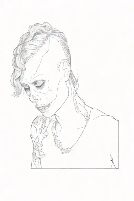 A Person With A Skeleton Face