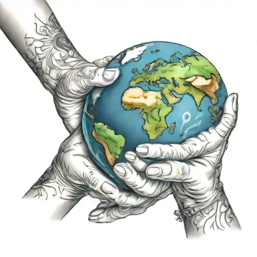 Two Baby Hands Holding Earth Above