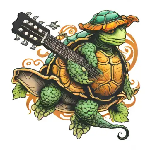 Turtle Playing Guitar