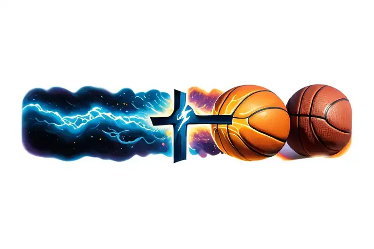 Cross And Basketball Merging