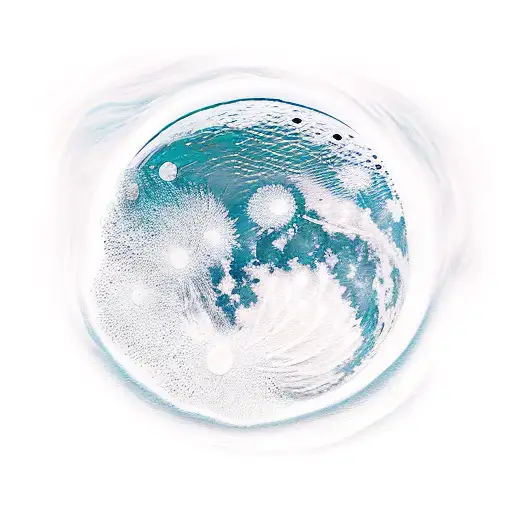 Moon With A Wave Of Water In Front Of It