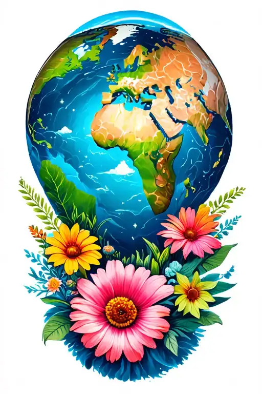 Pets Save The Planet Love Peace Traveling Happiness Flowers Nature Family Colorful On Arm