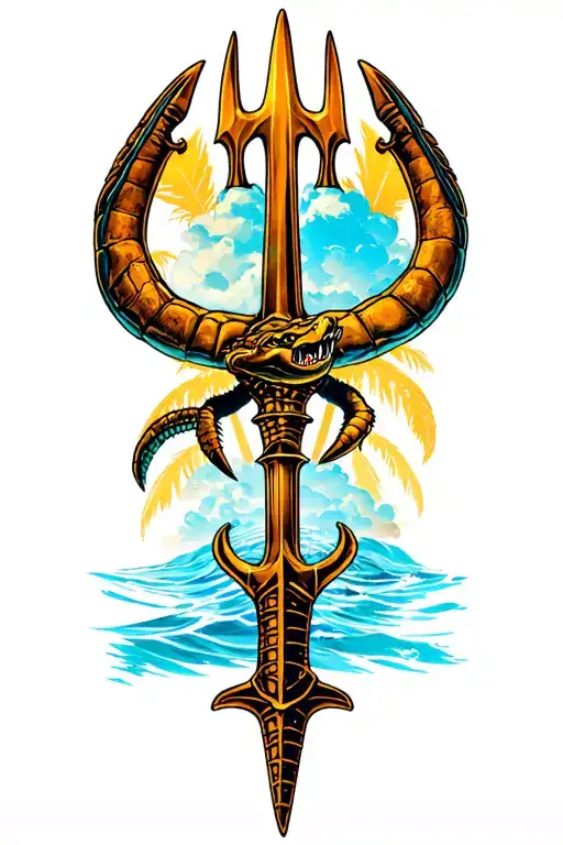 Florida Gators And Us Navy Turtel Shellback With Trident