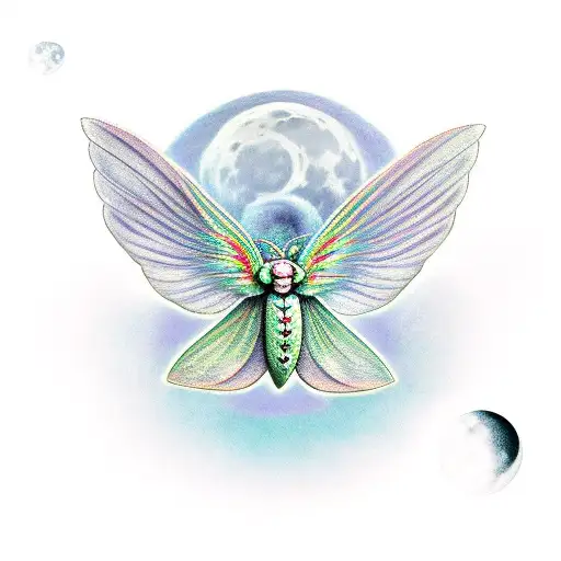 Poodle Moth With Moon