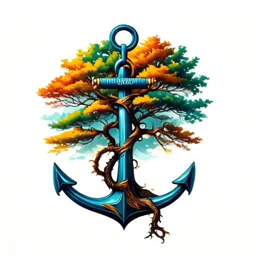 Anchor With Tree Made