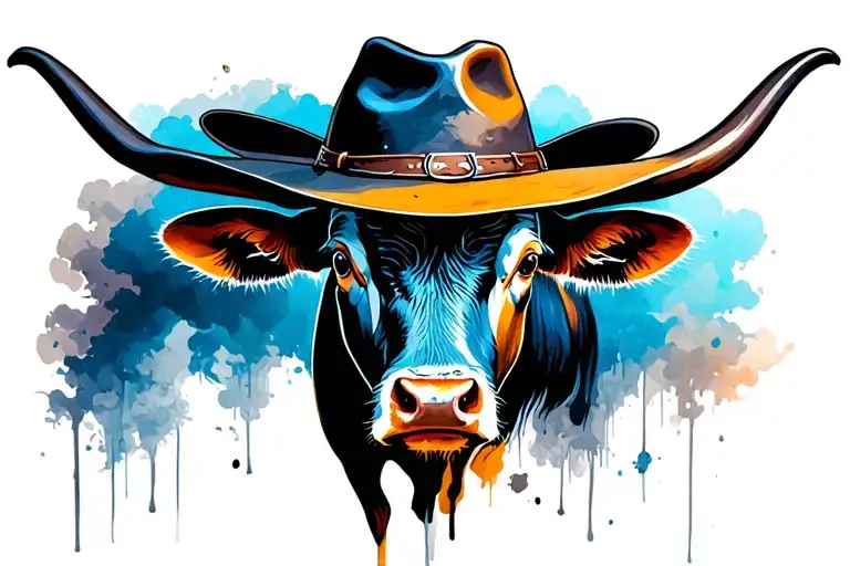 Cowboy Hat And Bull