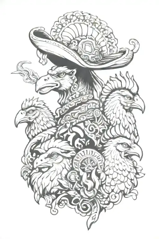 Aries Ram And Ares God Of War And A Rooster Wearing A Sombrero