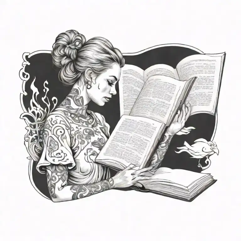 Profile Slovic Girl Reading Book