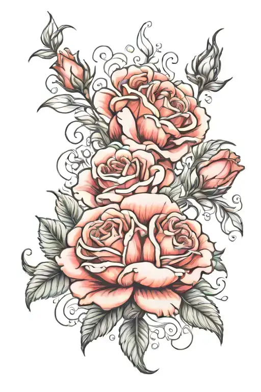 Rose Carnation Snow Drop Honeysuckle