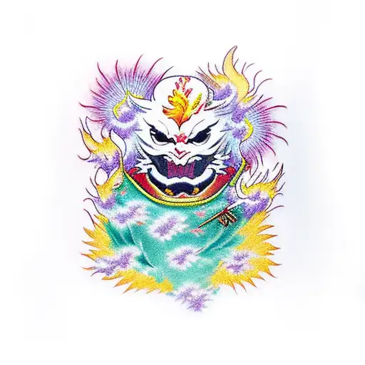 Phoenix Kanagawa Hannya Flowers Handwriting