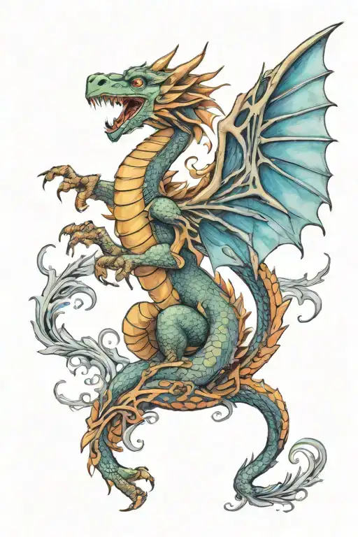 Dragon And Wings Spread