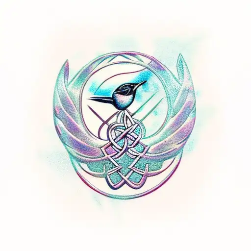 Bird Celtic Fern Symbol