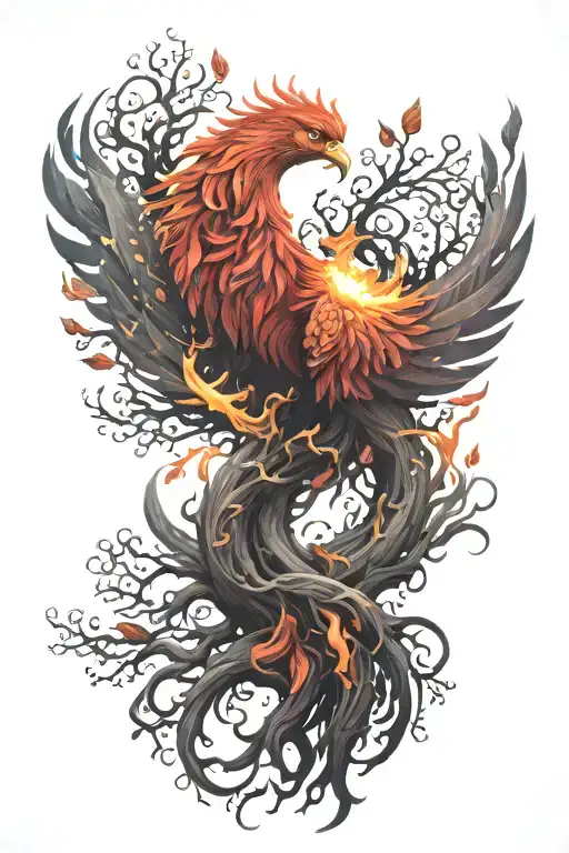 Phoenix Fire And Tree Of Life